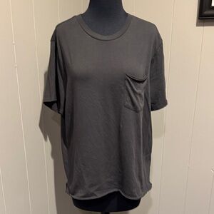 B22 Marine Layer Medium Dark Gray Women's Short Sleeve Tee Lounge Casual